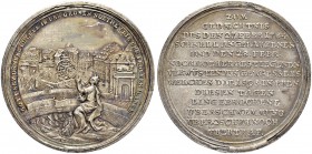 DEUTSCHLAND
Sammlung von Münzen und Medaillen der Stadt Nürnberg aus altem Privatbeitz
Silbermedaille 1784. Auf das Hochwasser der Pegnitz. Stempel ...