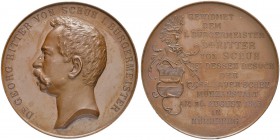DEUTSCHLAND
Sammlung von Münzen und Medaillen der Stadt Nürnberg aus altem Privatbeitz
Bronzemedaille 1893. Auf den Besuch des Bürgermeisters Georg ...