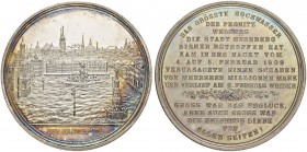 DEUTSCHLAND
Sammlung von Münzen und Medaillen der Stadt Nürnberg aus altem Privatbeitz
Silbermedaille 1909. Auf das Hochwasser der Pegnitz, gewidmet...