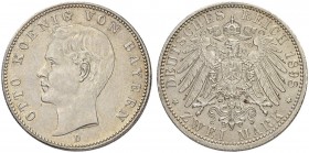 DEUTSCHLAND AB 1871
Bayern, Königreich
Otto, 1886-1913. 2 Mark 1898 D, München. 11.10 g. J. 45. Vorzüglich-FDC / Extremely fine-uncirculated.