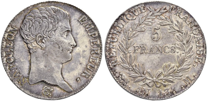 FRANKREICH
Königreich
I. Kaiserreich. Napoleon I. 1804-1815. 5 Francs AN 13 (1...