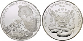 HONGKONG
Elizabeth II. 1952-2007. 5 ounces 1989. Issued for The Eight Annual Hong Kong Intl. Coin Expo. In Original box of issue. 156.02 g. Prachtvol...
