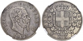 ITALIEN
Königreich
Vittorio Emanuele II. 1859-1878. 5 Lire 1872, Roma. Nomisma 893. Pagani 495. Dav. 140. Sehr selten / Very rare. NGC Fine Details ...