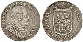 ITALIEN
Massa
Alberico II Cybo Malaspina, 1662-1690. Luigino da 8 Bolognini 1663. 1.86 g. Cammarano 224. Sehr schön / Very fine.