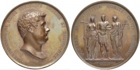 ITALIEN
Neapel / Sizilien
Ferdinando II. 1830-1859. Bronzemedaille 1830. Auf die Übernahme der Regierung. Stempel von V. Catenacci und M. Laudicina....