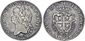 ITALIEN
Savoyen / Sardinien
Carlo Emanuele III, 1730-1773. Scudo sardo 1768, Torino. 23.46 g. MIR 957a. Dav. 1495. Selten / Rare. Leicht justiert / ...