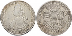 ITALIEN
Toscana
Pietro Leopoldo di Lorena, 1765-1790. Tallero 1768, Florenz. 27.09 g. MIR 375/2. Dav. 1511. Schön-sehr schön / Fine-very fine.
