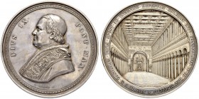 ITALIEN
Vatikan - Kirchenstaat
Pio IX. 1846-1878. Silbermedaille 1854. Auf die Einweihung der wiederhergestellten Basilika San Paolo fuori le mura. ...
