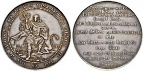 NIEDERLANDE
Amsterdam
Silbermedaille 1666. Auf die Mannhaftigkeit der Bürgerwehr. Unsigniert. Personifizierte Tapferkeit in Gestalt eines römischen ...