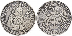 SAMMLUNG VON MÜNZEN UND MEDAILLEN DES RÖMISCH-DEUTSCHEN REICHES UND ÖSTERREICHS
Maximilian II. 1564-1576. Guldentaler zu 60 Kreuzer 1570, Budweis. 24...