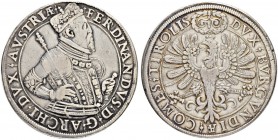 SAMMLUNG VON MÜNZEN UND MEDAILLEN DES RÖMISCH-DEUTSCHEN REICHES UND ÖSTERREICHS
Erzherzog Ferdinand II. 1564-1595. Doppeltaler o. J., Hall. 57.05 g. ...