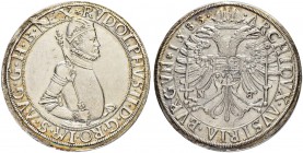 SAMMLUNG VON MÜNZEN UND MEDAILLEN DES RÖMISCH-DEUTSCHEN REICHES UND ÖSTERREICHS
Rudolf II. 1576-1612. Taler 1583, Nagybanya. Das B des Mzz. spiegelve...