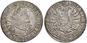 SAMMLUNG VON MÜNZEN UND MEDAILLEN DES RÖMISCH-DEUTSCHEN REICHES UND ÖSTERREICHS
Ferdinand II. 1618-1637. 1/2 Kippertaler zu 75 Kreuzer 1622, Prag. 12...