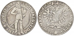 SAMMLUNG VON MÜNZEN UND MEDAILLEN DES RÖMISCH-DEUTSCHEN REICHES UND ÖSTERREICHS
Ferdinand II. 1618-1637. Taler 1624, Prag. 28.53 g. Dietiker 713. Her...