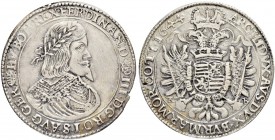 SAMMLUNG VON MÜNZEN UND MEDAILLEN DES RÖMISCH-DEUTSCHEN REICHES UND ÖSTERREICHS
Ferdinand III. 1637-1657. Taler 1644, Kremnitz. 28.33 g. Herinek 470v...