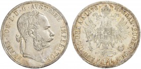 SAMMLUNG VON MÜNZEN UND MEDAILLEN DES RÖMISCH-DEUTSCHEN REICHES UND ÖSTERREICHS
Franz Joseph I. 1848-1916. Doppelgulden 1876, Wien. 24.62 g. Herinek ...