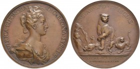 SCHWEDEN
Ulrike Eleonore, 1719-1720. Bronzemedaille 1719. Auf ihre Krönung. Stempel von J. C. Hedlinger. Brustbild nach rechts. Rv. Aufrecht stehende...