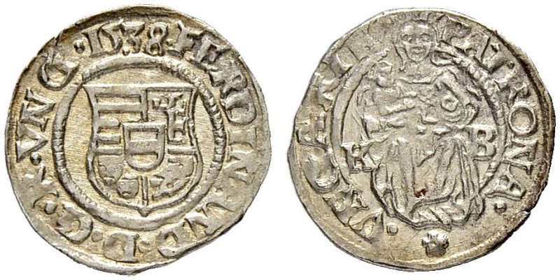 UNGARN
Ferdinand I. 1526-1564. Denar 1538. 0.55 g. Huszar 935. Vorzüglich / Ext...