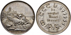 SCHWEIZER MÜNZEN UND MEDAILLEN
Basel
Silbermedaille 1856. Auf die 500-Jahr-Gedenkfeier der Zerstörung Basels durch das grosse Erdbeben von 1356. 54....