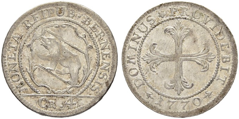 SCHWEIZER MÜNZEN UND MEDAILLEN
Bern
Batzen 1770. 2.41 g. D.T. 524e. HMZ 2-223e...