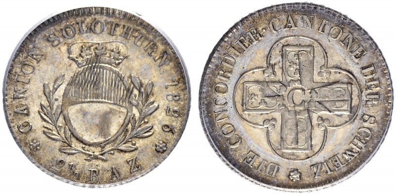 SCHWEIZER MÜNZEN UND MEDAILLEN
Solothurn
2 1/2 Batzen 1826. D.T. 127. HMZ 2-85...