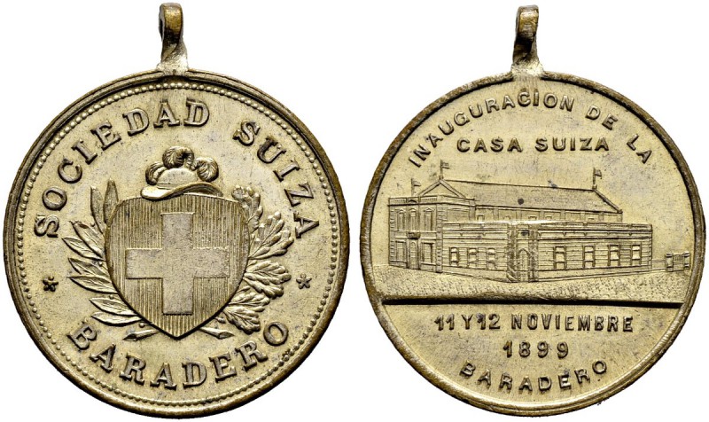 SCHWEIZER MÜNZEN UND MEDAILLEN
Auslandschweizer
Argentinien. Versilberte Bronz...