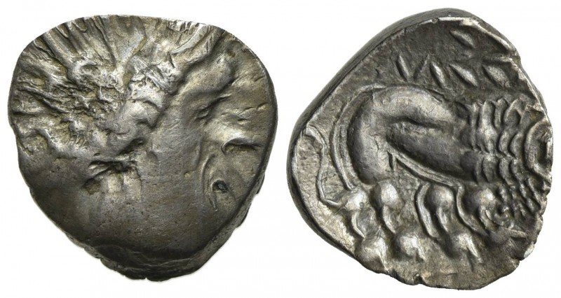 Celtic, Southern Gaul. Insubres, Drachm, 2nd century BC. AR (g 2,50; mm 14,5; h ...