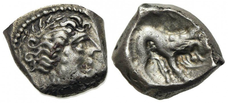 Celtic, Southern Gaul. Insubres, Drachm, 2nd century BC. AR (g 3,20; mm 13,5; h ...