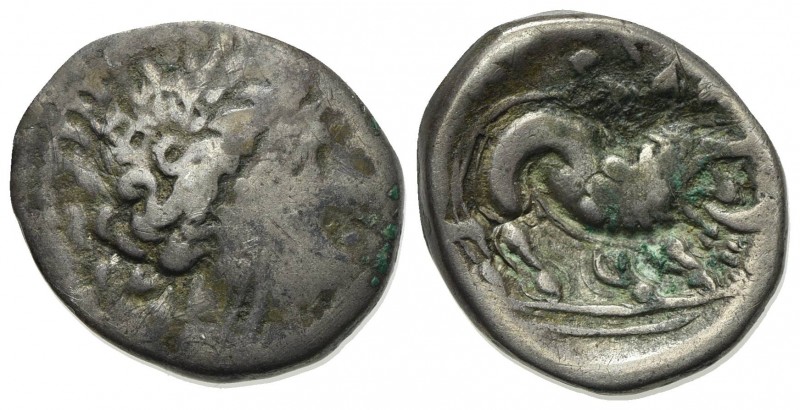 Celtic, Southern Gaul. Insubres, Drachm, 2nd century BC. AR (g 3,00; mm 15; h 3)...