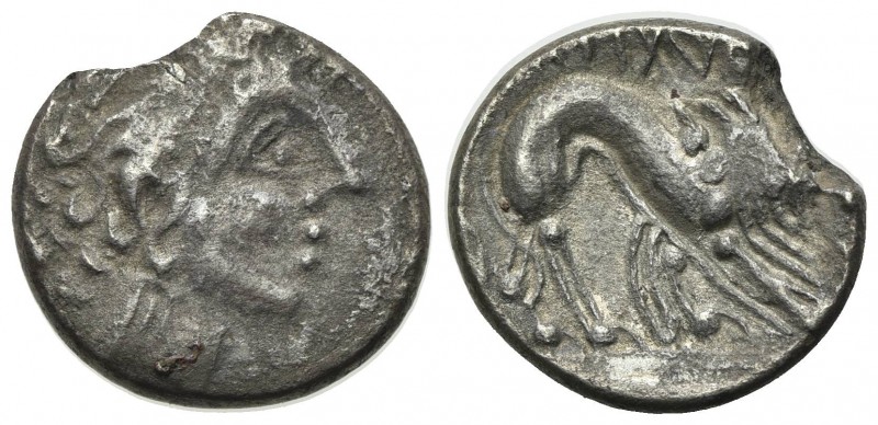 Celtic, Southern Gaul. Insubres, Drachm, 2nd century BC. AR (g 1,78; mm 14; h 12...