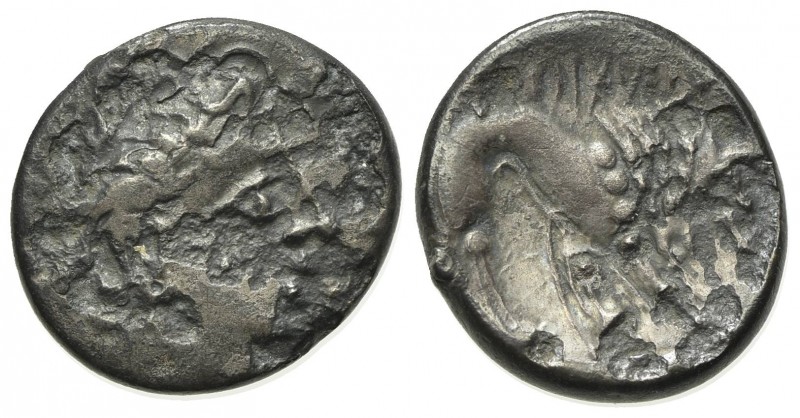 Celtic, Southern Gaul. Insubres, Drachm, 2nd century BC. AR (g 1,39; mm 15; h 6)...