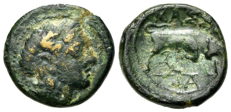 Gaul, Massalia, Bronze, ca. 150-100 BC. AE (g 2,17; mm 15,5; h 4). Laureate head...