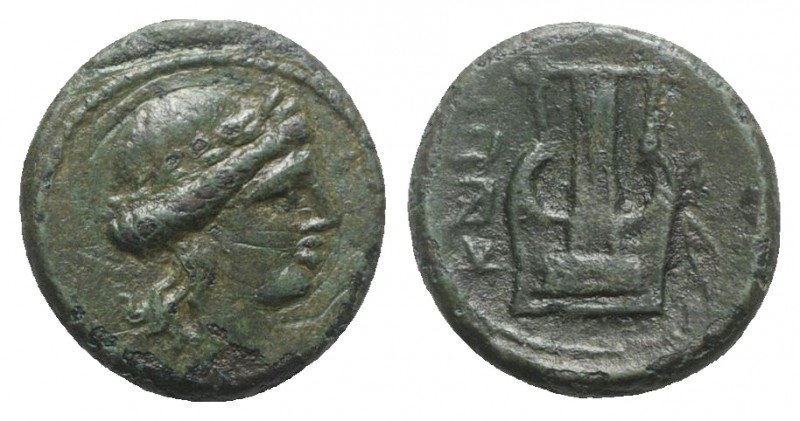 Southern Campania, Capua, Semuncia, ca. 216-211 BC. AE (g 4.10; mm 16; h 7). Lau...