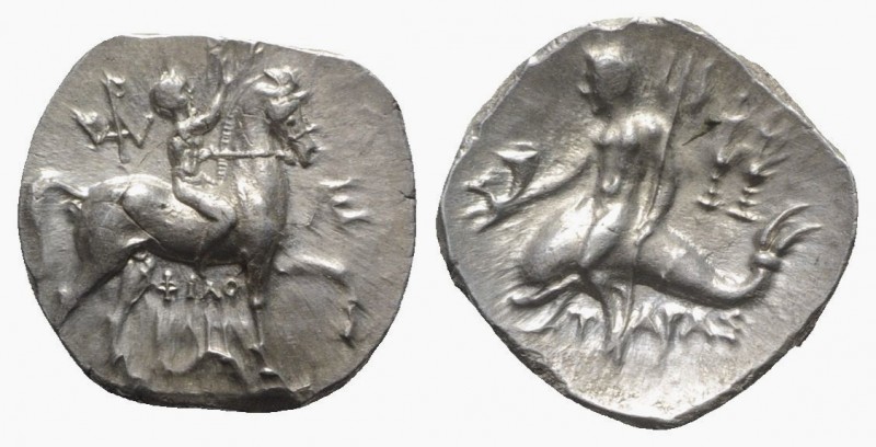 Southern Apulia, Tarentum, Nomos, ca. 240-228 BC. AR (g 6,61; mm 20; h 5). Philo...