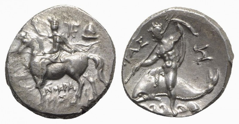 Southern Apulia, Tarentum, Nomos, ca. 240-228 BC. AR (g 6,43; mm 20; h 3). Xenok...
