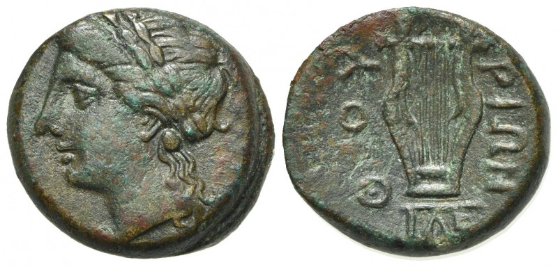 Southern Lucania, Thourioi, after 280 BC; AE (g 3.33; mm 15.5; h 11). Laureate h...