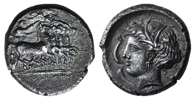 Sicily, Lilybaion (as ‘Cape of Melkart’), ca. 330-305 BC. AR Tetradrachm (22mm, ...