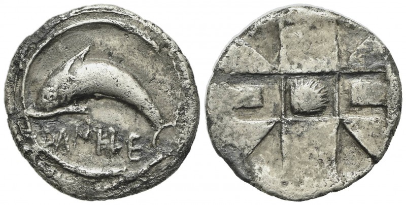 Sicily, Messana as Zankle, Drachm, ca. 500-493 BC; AR (g 4,47; mm 21; h 7); DANK...