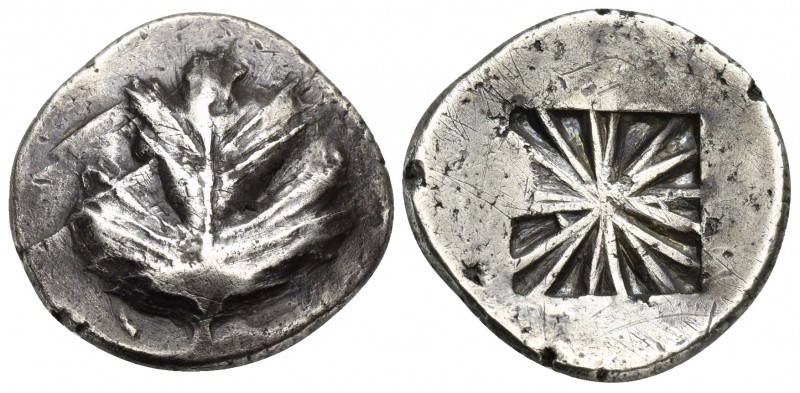 Sicily, Selinos, Didrachm, ca. 540-515 BC. AR. Selinon leaf; Rv. Incuse square d...