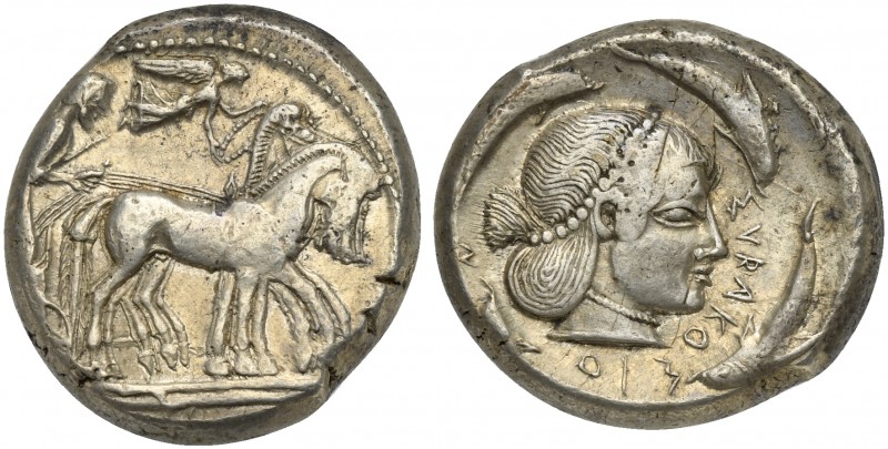 Sicily, Syracuse, Hieron I (478-466); AR Tetradrachm; ca. 478-475 BC (g 17,37; m...