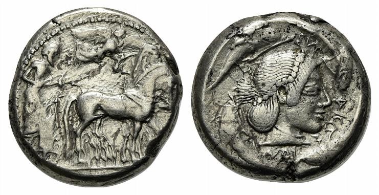 Sicily, Syracuse, Hieron I (478-466); AR Tetradrachm; ca. 478-475 BC (g 17,61; m...