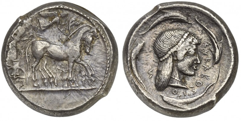 Sicily, Syracuse, Hieron I (478-466); AR Tetradrachm; ca. 478-475 BC (g 17,51; m...