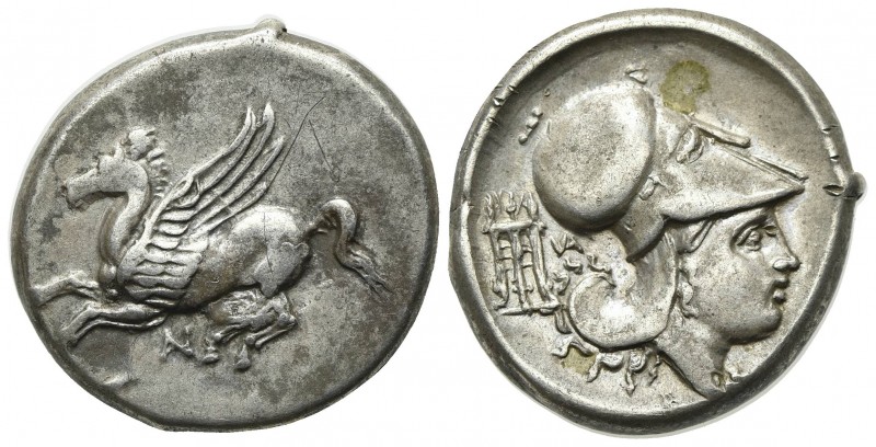 Akarnania, Anaktorion, Stater, ca. 350-300 BC; AR (g 8,44; mm 21; h 9). Pegasos ...