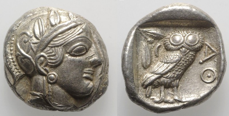 Attica, Athens, Tetradrachm, ca. 454-404 BC. AR (g 17,03; mm 24,5; h 7). Helmete...