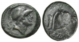 Anonymous, Rome, ca. 241-235 BC. AE (g 3,15; mm 16,5; h 9). Helmeted head of Mars r.; Rv. Horse head r.; sickle behind; ROMA below. Crawford 25/3; HNI...