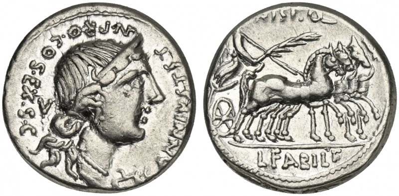 C. Annius T.f. T.n and L. Fabius L.f. Hispaniensis, Denarius, Northern Italy or ...