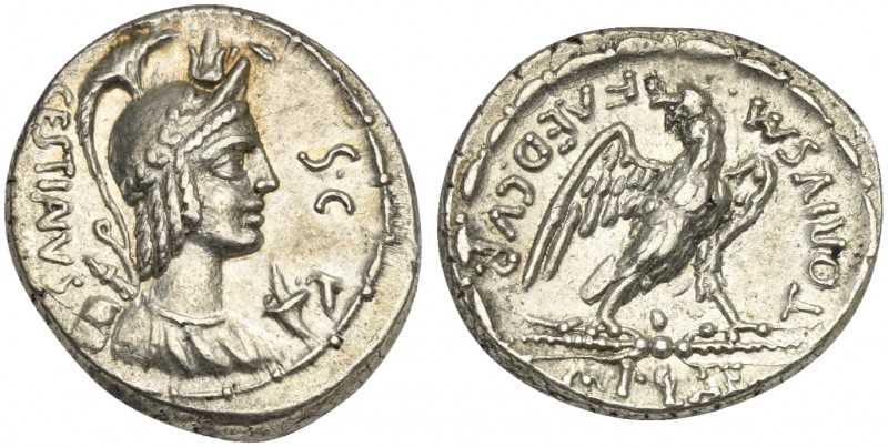 M. Plaetorius M.f. Cestianus, Denarius, Rome, 57 BC. AR (g 3,84; mm 19; h 4). He...