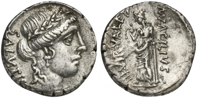 Man. Acilius Glabrio, Denarius, Rome, 49 BC. AR (g 3,79; mm 18; h 1). Laureate h...