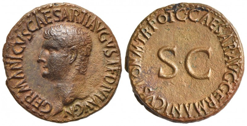 Germanicus (died AD 19), As, Rome, AD 37-8. AE (10.18 g, mm 28, h 7). GERMANICVS...