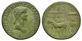 Agrippina Senior (died AD 33), Sestertius, Rome, AD 37-41. AE (g 25,58; mm 34,5; h 6). AGRIPPINA M F MAT C CAESARIS AVGVSTI, Draped bust r., hair in l...